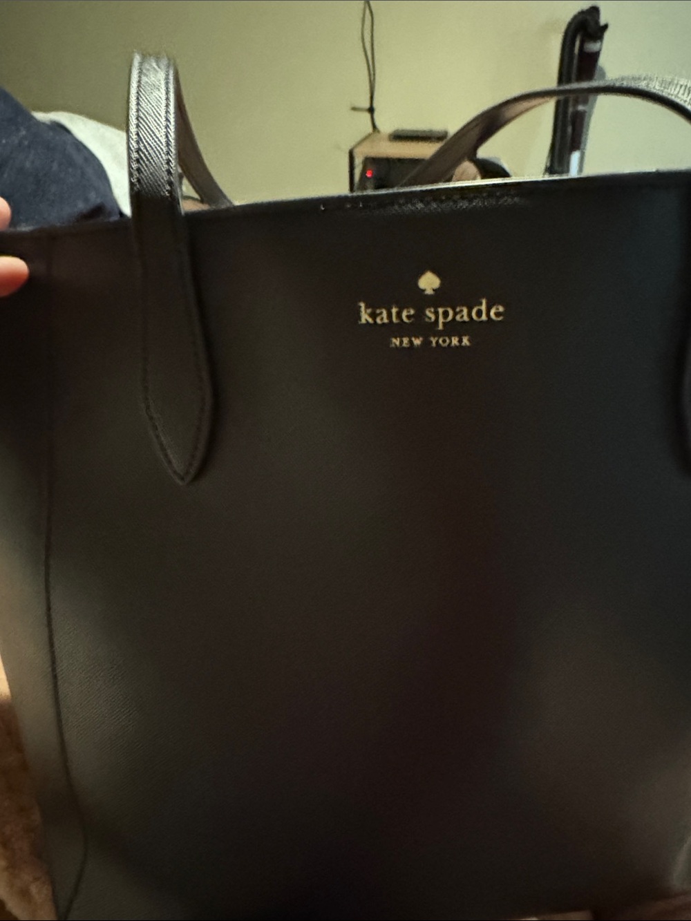 kate spade Black Tote with Gold Logo